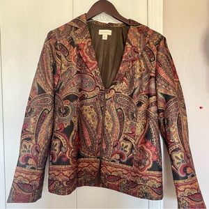 Appleseed’s paisley zip up blazer
